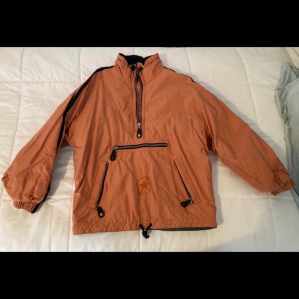 Orange Half-Zip Pullover Jacket